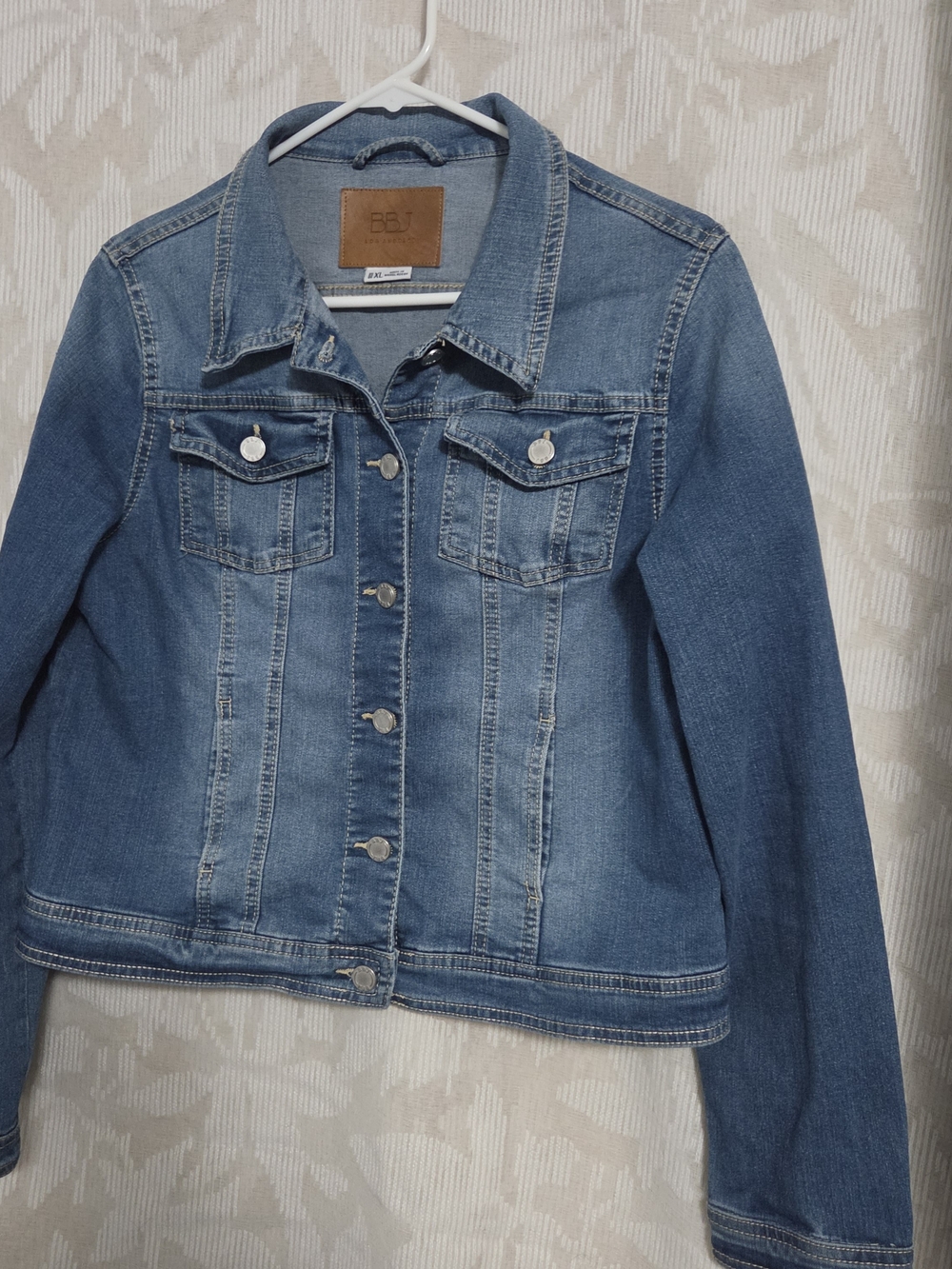 BBJ Los Angeles Blue Denim Cropped Waist Jacket Women's Size XLarge Excellent - Picture 4 of 8